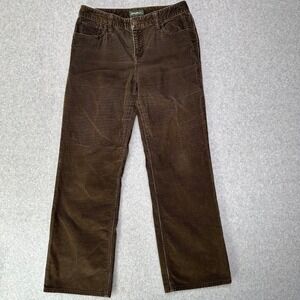 VTG Eddie Bauer Petite 4 Brown Corduroy Pants Women's‎ Flared Casual Outdoor